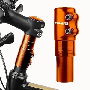 strauss cycle handlebar  cycle heads up stem riser adaptor  cycle handle extension  cycle accessories  adjustable cycle handle bar stem raiser  enhanced control and stability orange