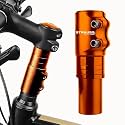 STRAUSS Cycle Handlebar | Cycle Heads Up Stem Riser Adaptor | Cycle Handle Extension | Cycle Accessories | Adjustable Cycle Handle Bar Stem Raiser | Enhanced Control and Stability, (Orange)