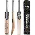 Strauss Grand Cricket Bat | Kashmir Willow | Cricket Bat with Grip for Tournament Match | Standard Leather Ball Bat for Cricket | Size: Short Handle (1150-1250 Grams)