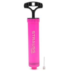 strauss hand air pump for sports  suitable for football volleyball basketball rugby soccer ball other inflatable balls  air inflator with stainless steel pin 1 pcs pink