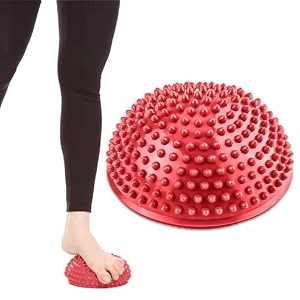 strauss hedgehog balance pod  half spiky fitness domes for kids amp adults  ideal for foot massage stability training muscle balancing therapy yoga gymnastics exercise occupational therapy  stability balance trainer dotred