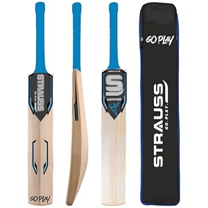 strauss launcher cricket bat  kashmir willow  cricket bat with grip for gully cricket amp tournament match  standard tennis ball bat for cricket  size short handle 1150-1250 grams