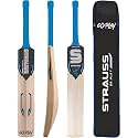 Strauss Launcher Cricket Bat | Kashmir Willow | Cricket Bat with Grip for Gully Cricket &amp; Tournament Match | Standard Tennis Ball Bat for Cricket | Size: Short Handle (1150-1250 Grams)
