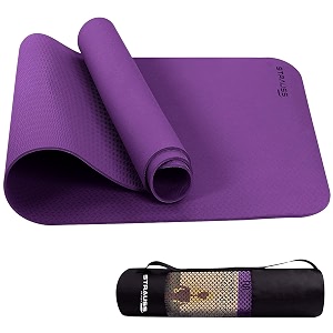 strauss pe eco-friendly yoga mat 6 mm purple
