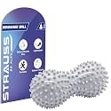 STRAUSS Peanut Shape Massage Ball | Trigger Point Release, Myofascial Release, Body Massager for Muscle Recovery, Yoga, Physical Therapy | Improve Flexibility, Mobility, & Blood Circulation (Grey)