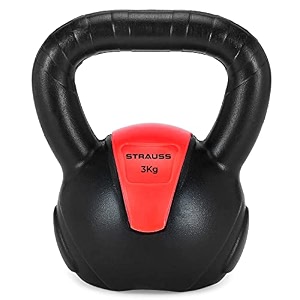 strauss pvc kettlebell weights 3kg red