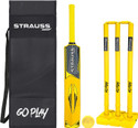 Strauss Rebel Plastic Cricket Kit,Size SH (34 X 4.5inch)for All Age Group (Yellow,Black) PVC/Plastic Cricket  Bat For 15+ Yrs