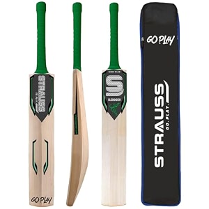 strauss slogger cricket bat  kashmir willow  cricket bat with grip for gully cricket amp tournament match  standard tennis ball bat for cricket  size 4 700-800 grams