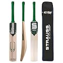 STRAUSS Slogger Cricket Bat Kashmir Willow | Cricket Bat Wooden with Grip for Gully Cricket &amp; Tournament Match | Tennis Ball Cricket Bat Wood Size: Short Handle (1150-1250 Grams)