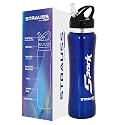 STRAUSS Spark Stainless-Steel Bottle | Leak-Proof Water Bottle | Water Bottle for Travel, Hiking, Trekking, Home, Office &amp; School | Non-Toxic &amp; BPA Free Steel Bottles | 750 ml,(Metal Finish Black)