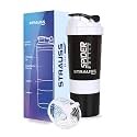 STRAUSS Spider Gym Shaker Bottle | Shakers for Protein Shake with 2 Storage Compartment | Leakproof Gym Protein Shaker for Post and Pre-Workout Drink | 100% BPA Free (500 ML, Pack of 1,White)