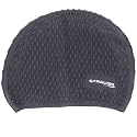 Strauss Latest Designed Swimming Cap|Keeps Hair Clean with Ear Protector|Suitable for Long and Short Hair|Swimming Head Cap with Breathable Fabric|Waterproof Swim Cap for Adult, Woman and Men,(Black)
