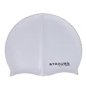 Strauss Latest Designed Swimming Cap|Keeps Hair Clean with Ear Protector|Suitable for Long and Short Hair|Swimming Head Cap with Breathable Fabric |Waterproof Swim Cap for Adult, Woman and Men,(Grey)
