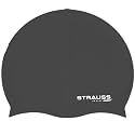 Strauss Latest Designed Swimming Cap|Keeps Hair Clean with Ear Protector|Suitable for Long and Short Hair|Swimming Head Cap with Breathable Fabric|Waterproof Swim Cap for Adult, Woman and Men,(Black)