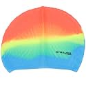 Strauss Latest Designed Swimming Cap | Keeps Hair Clean | Suitable for Long and Short Hair | Swimming Head Cap with Breathable Fabric | Waterproof Swim Cap for Adult, Woman and Men,(Orange Mix Color)