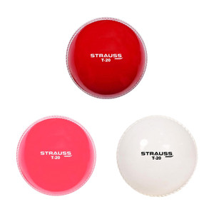 strauss t-20 ball  premium cricket pvc balls  mid weight  soft  matchpractice cricket synthetic ball