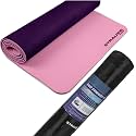 STRAUSS TPE Dual Layer Yoga Mat| Exercise Mat for Yoga,Pilates &amp; Gym| Lightweight &amp; Eco-Friendly Material | Yoga Mat for Women and Men |Ideal for Home Gym Workout |Includes Carry Bag | 6MM,(Pink)