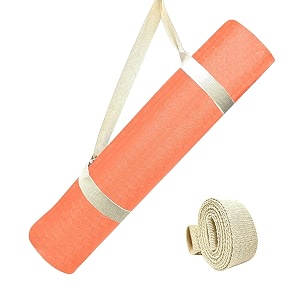 strauss tpe yoga mat  exercise mat for home workout gym and yoga sessions  anti slip gym mat  workout mat for men women and kids  yoga mat with carry strap  thickness 6mmorange