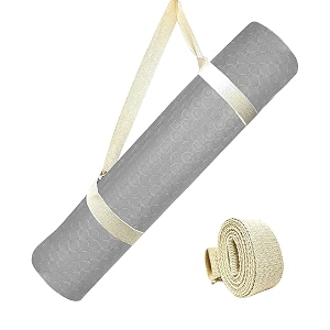 strauss tpe yoga mat  exercise mat for home workout gym and yoga sessions  anti slip gym mat  workout mat for men women and kids  yoga mat with carry strap  thickness 4mmgrey