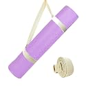 Strauss TPE Yoga Mat | Exercise Mat For Home Workout, Gym and Yoga Sessions | Anti Slip Gym Mat | Workout Mat For Men, Women and Kids | Yoga Mat With Carry Strap | Thickness: 6MM,(Purple)