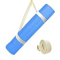 Strauss TPE Yoga Mat | Exercise Mat For Home Workout, Gym and Yoga Sessions | Anti Slip Gym Mat | Workout Mat For Men, Women and Kids | Yoga Mat With Carry Strap | Thickness: 4MM,(Sky Blue)