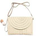 Women Straw Crossbody Handbag 10.63 x 7.87in