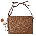 Women Straw Crossbody Handbag 10.63 x 7.87in