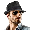 Straw Fedora Hat for Women Men Packable