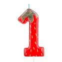 Strawberry Cake Decorations Number 1 Candle for 1st Birthday Cake Topper