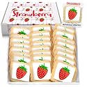 Strawberry Cookies Theme Party Favors Strawberries | Individually Wrapped 24 Pack Themed Cookies | Birthday Baby Shower Spring Summer Fruit Kids Adults Treats Berries