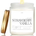 Strawberry Vanilla Highly Scented Candle for Home, 9oz Non Toxic