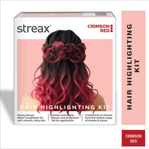 streax highlight kit hair colour for women - 180g diy application crimson red