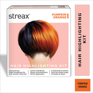 streax highlight kit hair colour for women - 180g diy application pumpkin orange