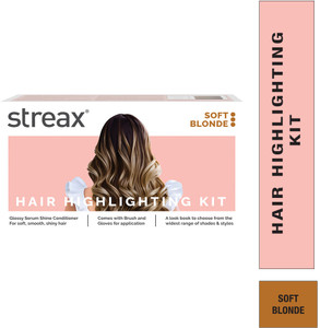 streax hair colour highlight kit hair colour for women diy application 220g soft blonde