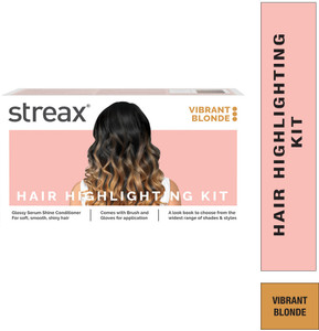 streax hair colour highlight kit hair colour for women diy application 125g vibrant blonde