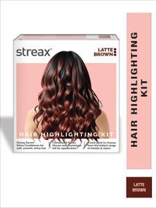 streax highlight kit hair colour for women - 180g diy application latte brown