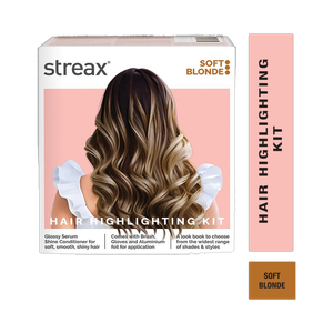 streax highlight kit hair colour for women - 180g diy application soft blonde