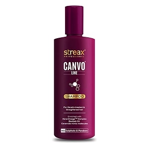 streax professional canvoline complete hair care combo for straightening hair streax canvoline shampoo 300ml  conditioner 240ml  serum 100ml pack of 3