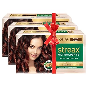 streax ultralights hair highlighting kit coffee collection 60g pack of 3 - cappuccino brown hazel brown