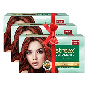 streax ultralights highlighting kit - 60g pack of 3 vibrant red
