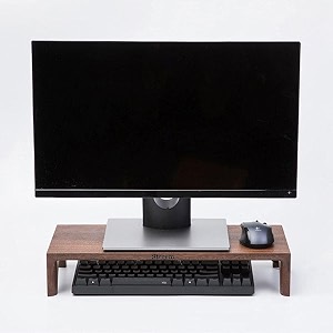 streem furniture wooden computer monitor stand monitor riser desk shelf clamp desktop stand tv laptop riser with keyboard storage 58 cm