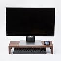 Streem Furniture Wooden Computer Monitor Stand, Monitor Riser Desk Shelf Clamp Desktop Stand TV Laptop Riser with Keyboard Storage (58 cm)