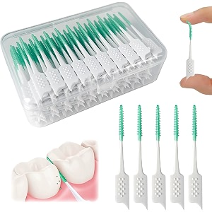 street27 160 pcs interdental manual adult brush ultra tight bristles tooth flossing head oral dental hygiene brush tooth pick flosser toothpick sticks green 160pcs