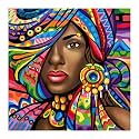 Street27 Diy 5D Diamond Painting By Number Kits For Adults &amp; Kids Full Drill Round Diamond Crystal Gem Art, Cross Stitch Crystal Rhinestone Embroidery Home Wall Gift(15.8X15.8Inch) (African Woman)