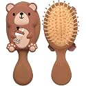 Street27® Toddler Ultra-Soft Bristle Brush | Mini Detangler Comb for Kids & Babies with Air-Cushion | Pain-Free Styling for All Hair Types (Brown)