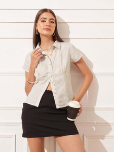 STREET9 Women Regular Fit Striped Casual Shirt