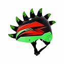 STREETJAM Kids Cycle Helmet, Finhawk Open Face Sports Helmet, Hard PP Outer Shell, EPS Inner Comfort Linner case, Adjustable Strap & Dial, Multi air Vents, Unisex Helmet (8-13 Years, Black(Red, Green)