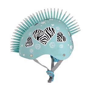 streetjam kids cycle helmet zebra hearts open face sports helmet hard outer shell eps inner case adjustable strap with adjuster dial skating sports medium 8-13 years bleach blue