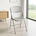 Streetup India Folding Metal Chair with Nylon Seat and Backrest for Home/Kitchen/Study Chair and Restaurant/Outdoor Chair (Grey)
