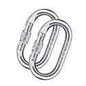 Streetup India Stainless Steel Carabiner Clip 10MM Oval Spring Snap Hook with Secure Screw Lock for Aerial Yoga/Hammock/Camping/Aerial Work (Set of 2)